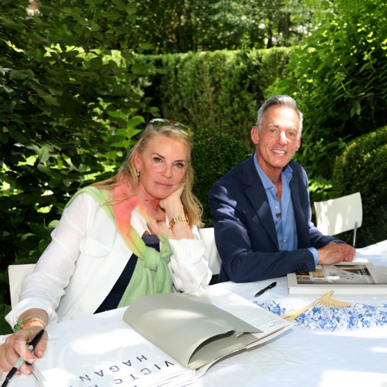 A book signing in an East Hampton garden